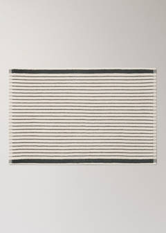 100% cotton striped bath rug — Petrol Blue 4