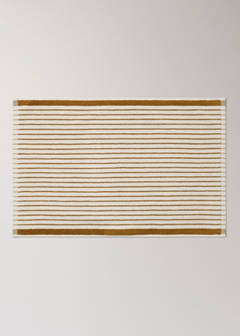 100% cotton striped bath rug — Russet 4