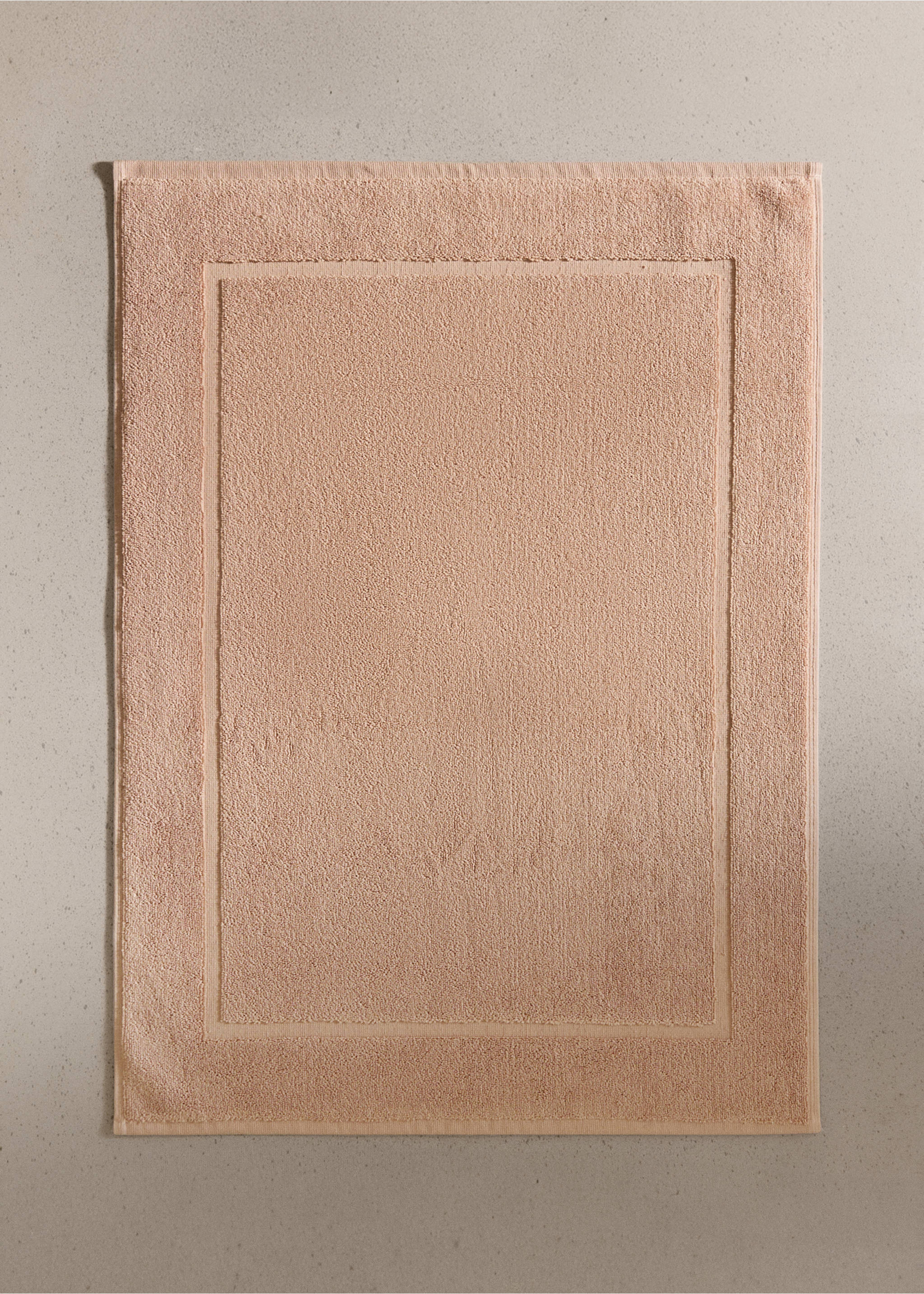 100% cotton anti-slip bath mat - General plane, Peach. Ref: 37062932-00.
