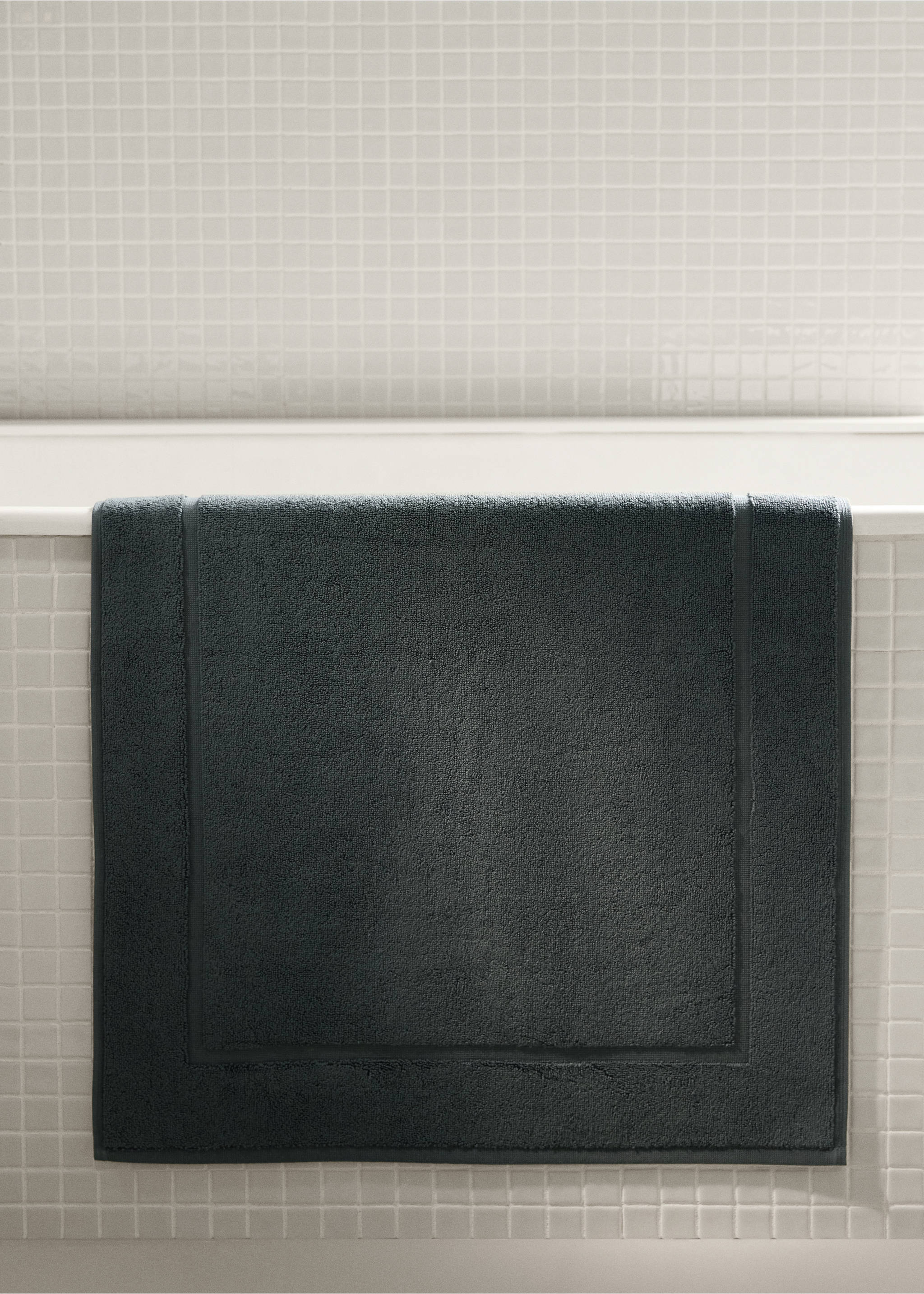 100% cotton anti-slip bath mat - General plane, Petrol Blue. Ref: 37062932-00.