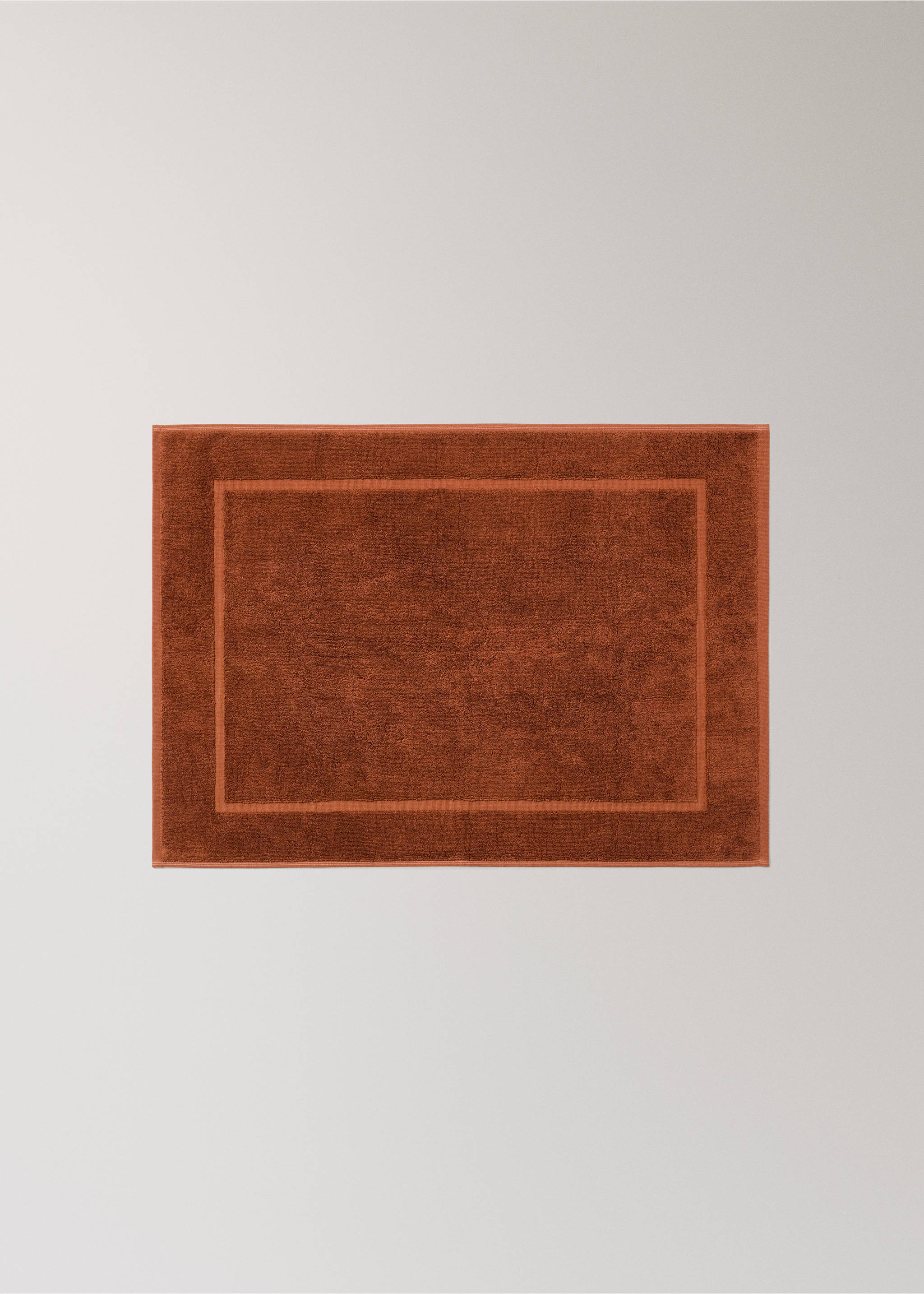 100% cotton anti-slip bath mat - Article without model, Russet. Ref: 37062932-00.