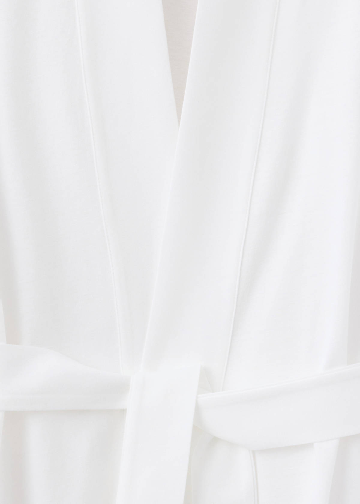 Cotton robe with lace — White