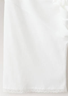 Cotton robe with lace — White 7