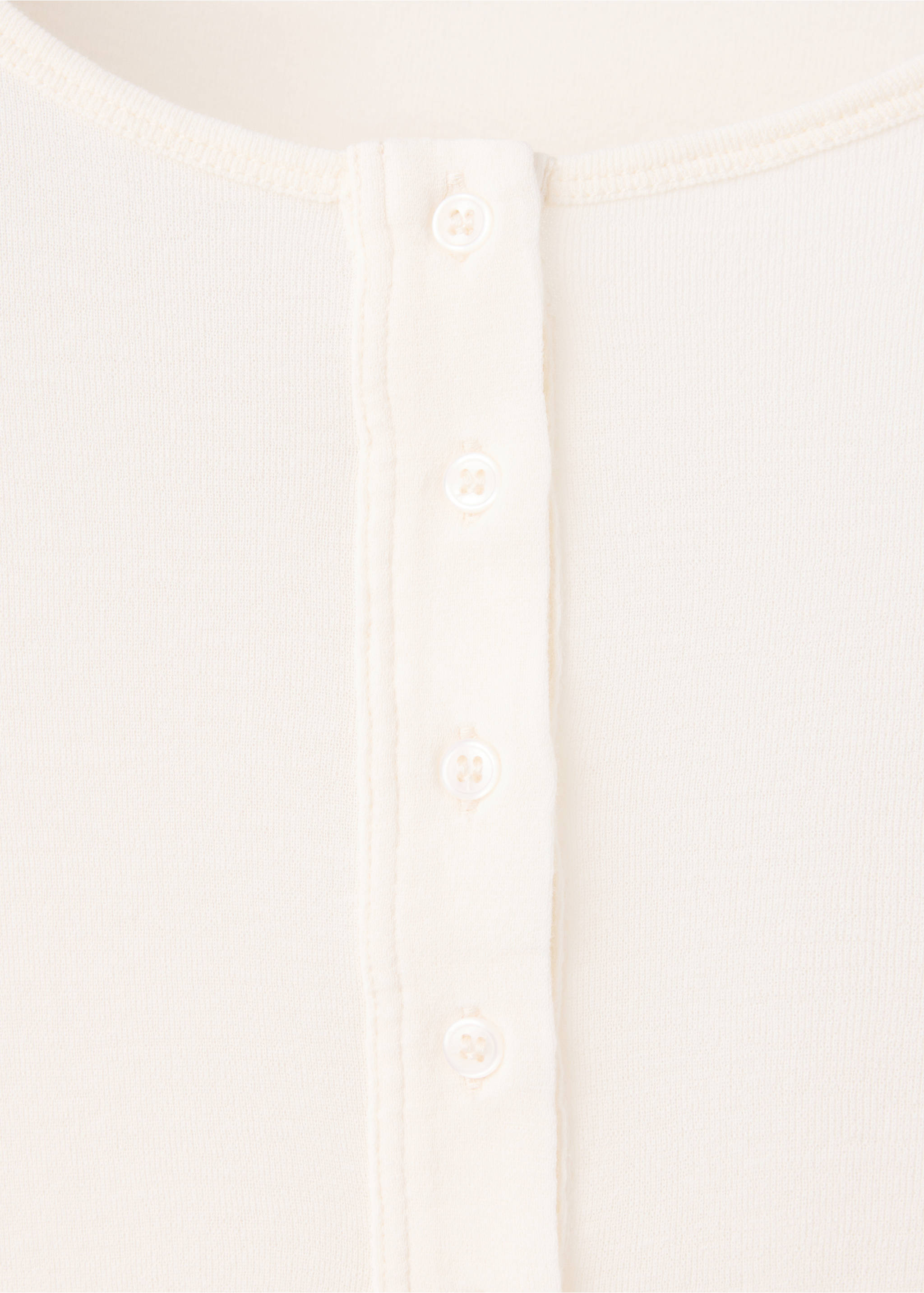 Camiseta pijama 100% algodón - Detalle del artículo 8, Blanco marfil. Ref: 37062938-00.
