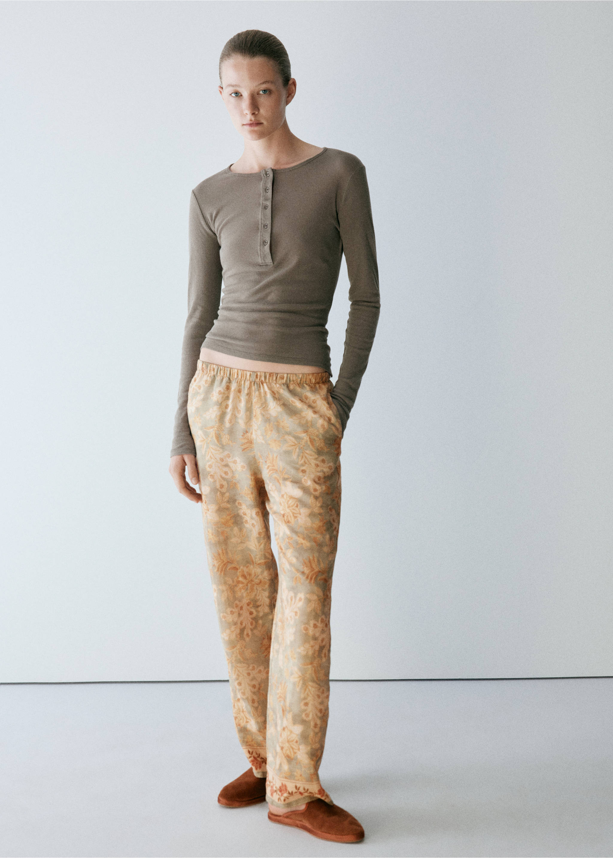 100% cotton pyjama top - General plane, Green. Ref: 37062938-00.