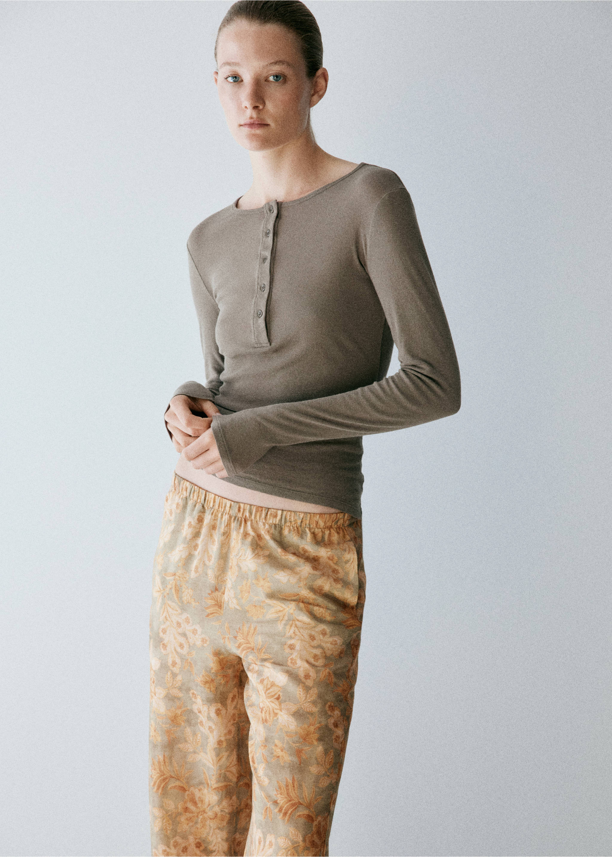 100% cotton pyjama top - Medium plane, Green. Ref: 37062938-00.