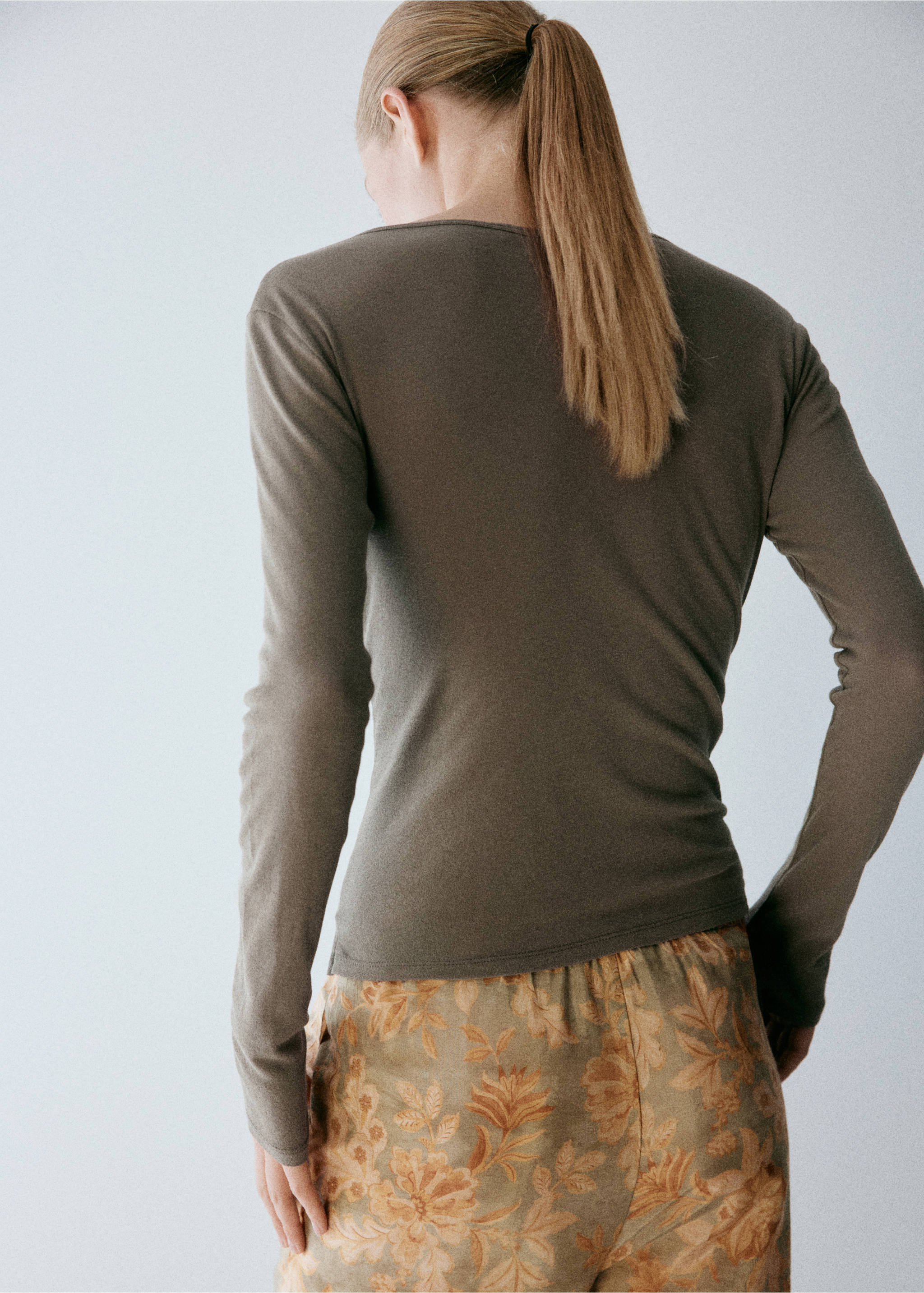100% cotton pyjama top - Reverse of the article, Green. Ref: 37062938-00.