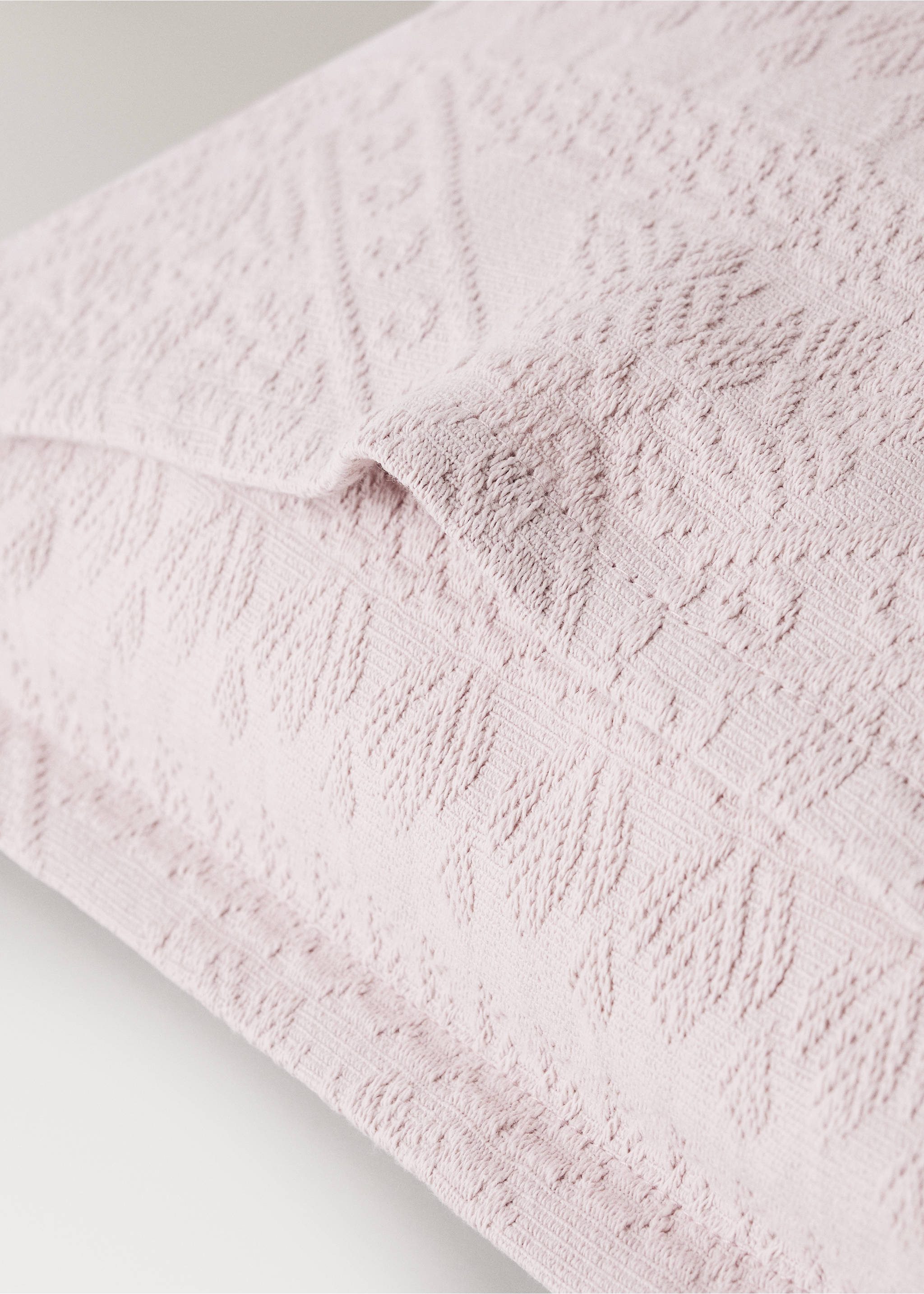 Pre-shrunk jacquard cushion cover 300 g, 50x50 cm - Details of the article 2, Pale Pink. Ref: 37062944-00.