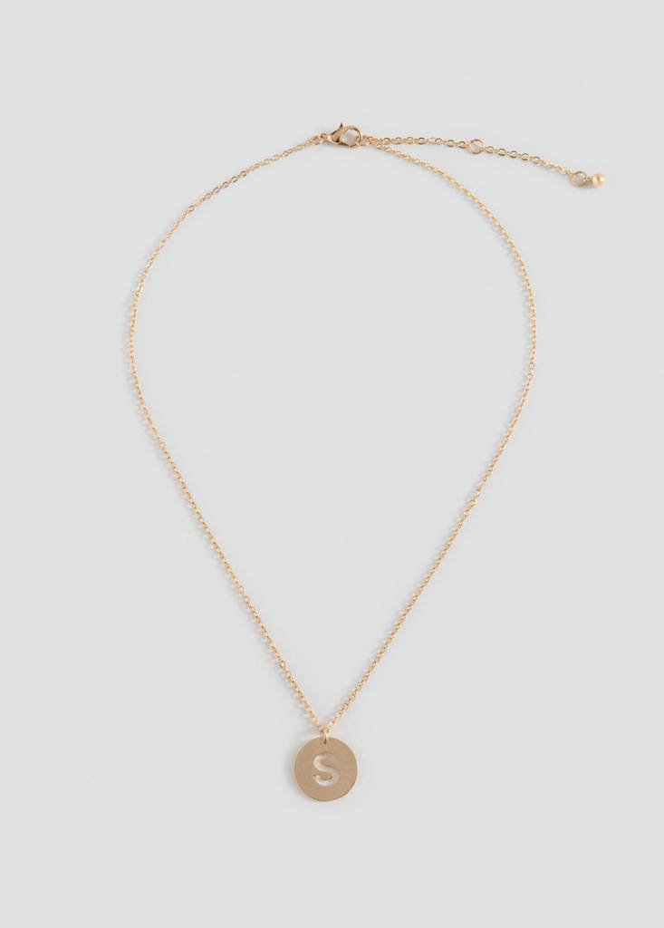 Letter Pendant Necklace — Gold