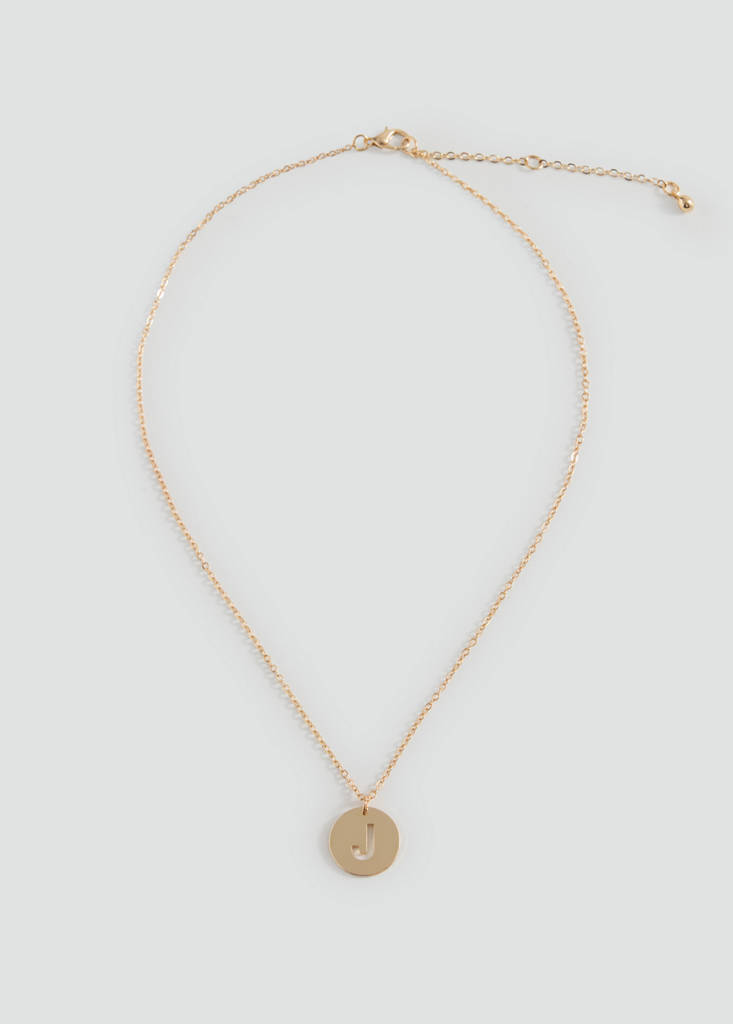 Letter Pendant Necklace — Gold