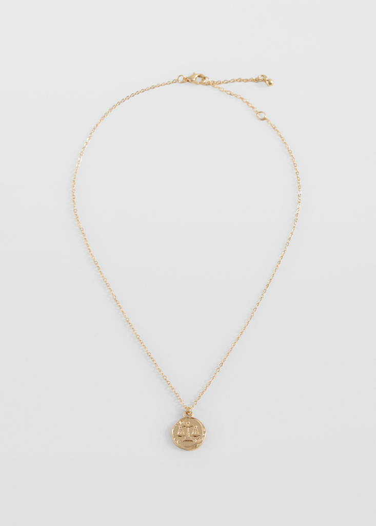 Libra horoscope pendant necklace — Gold