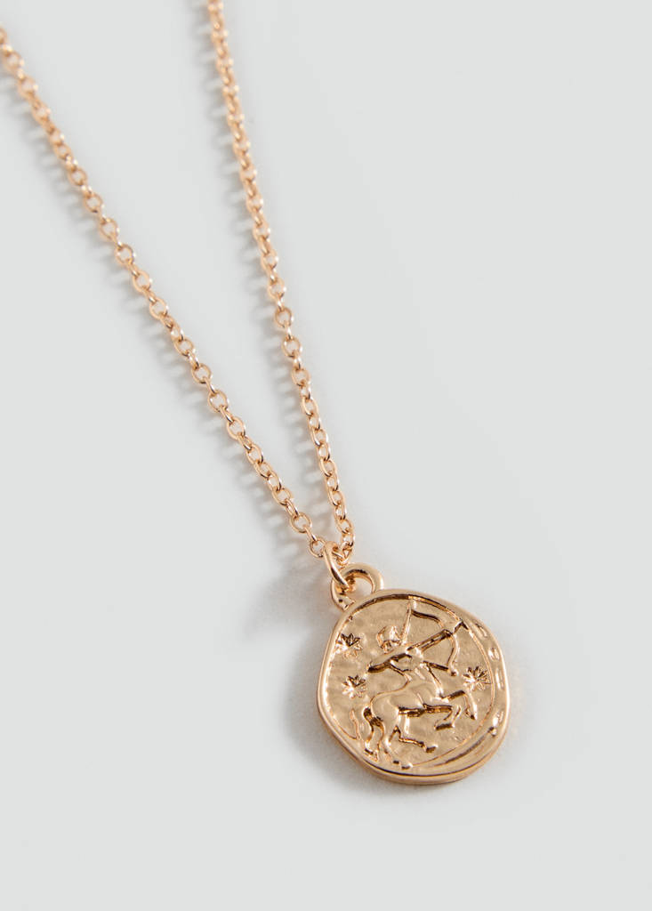Sagittarius horoscope pendant necklace — Gold