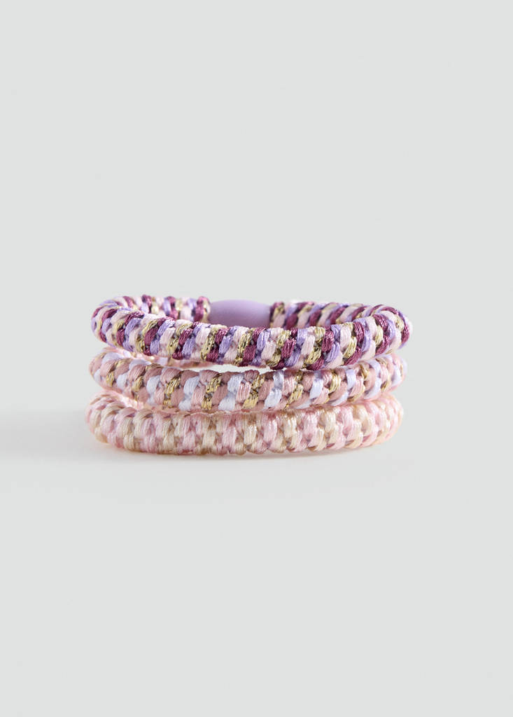 Pack of 3 combined hair ties — Pink