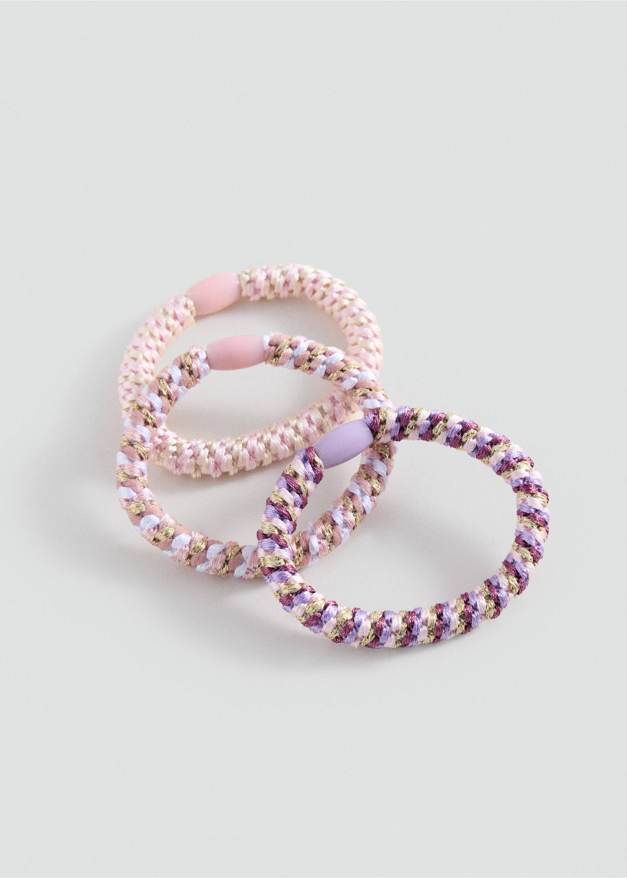 Pack of 3 combined hair ties - Details of the article 1, Pink. Ref: 37062958-00.
