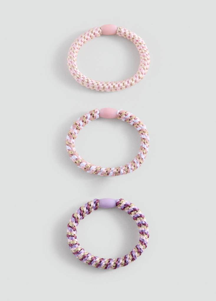 Pack of 3 combined hair ties — Pink