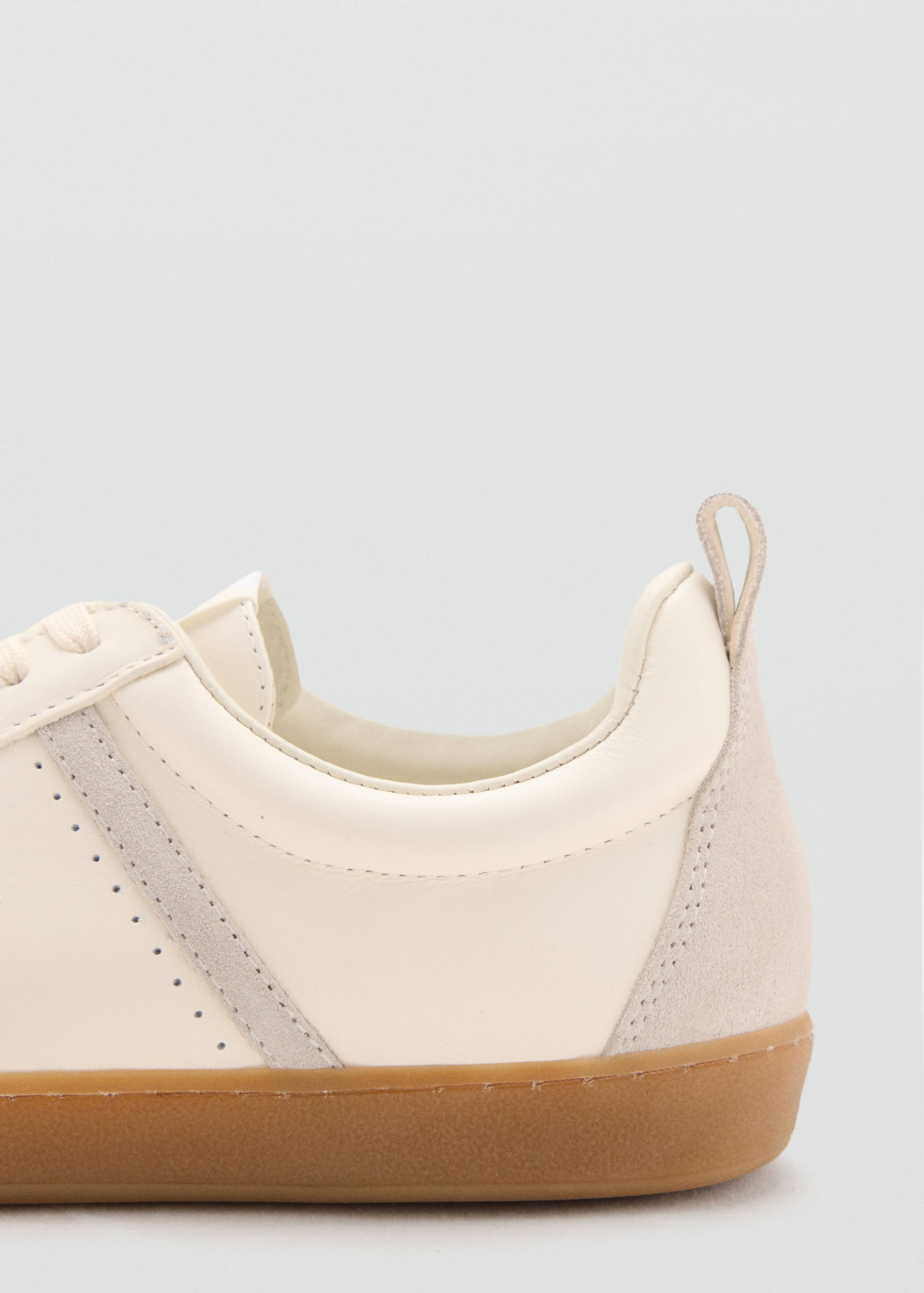 Contrasting panel leather sneakers - Details of the article 1