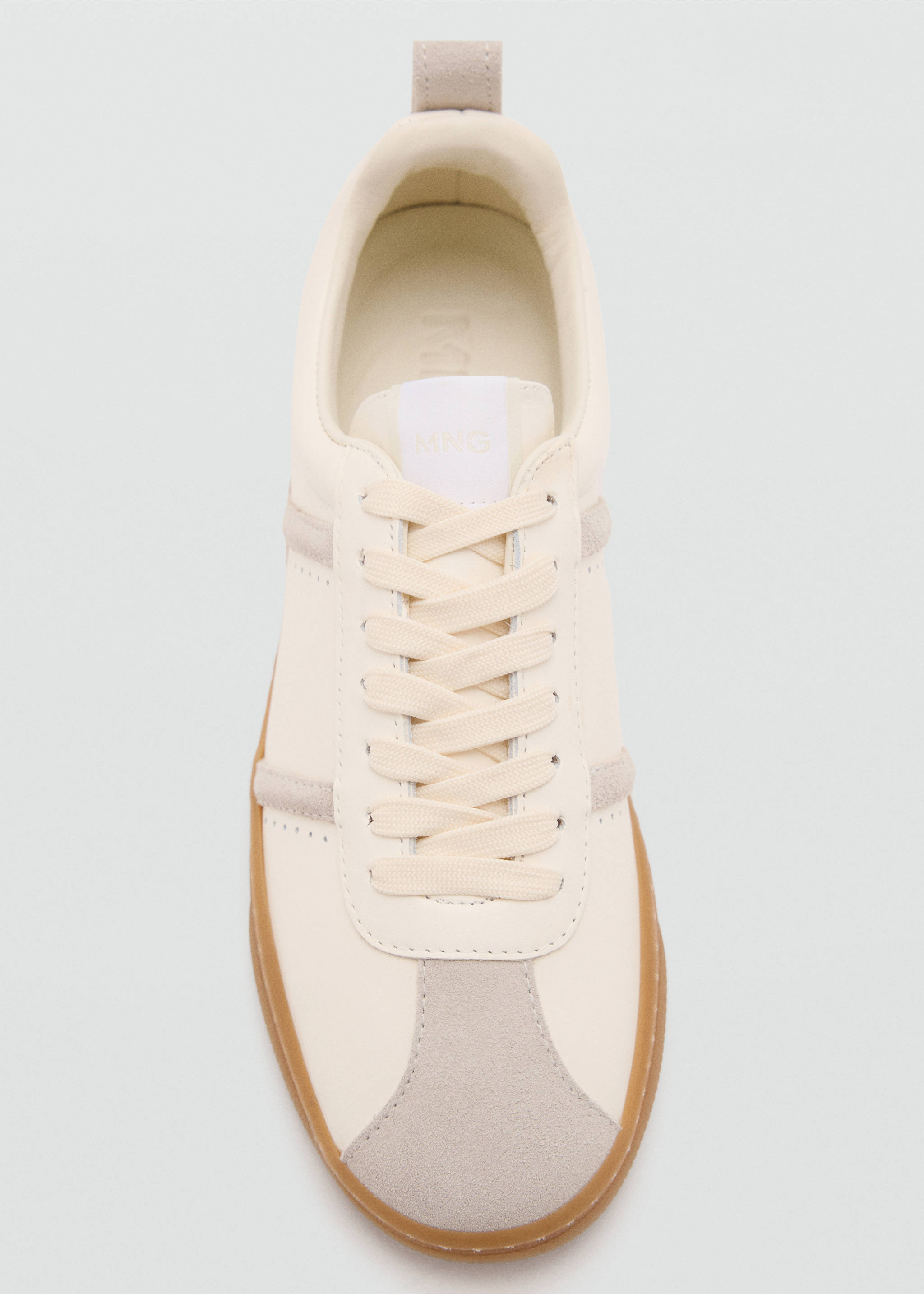 Contrasting panel leather sneakers - Details of the article 2, Off White. Ref: 37062959-00.