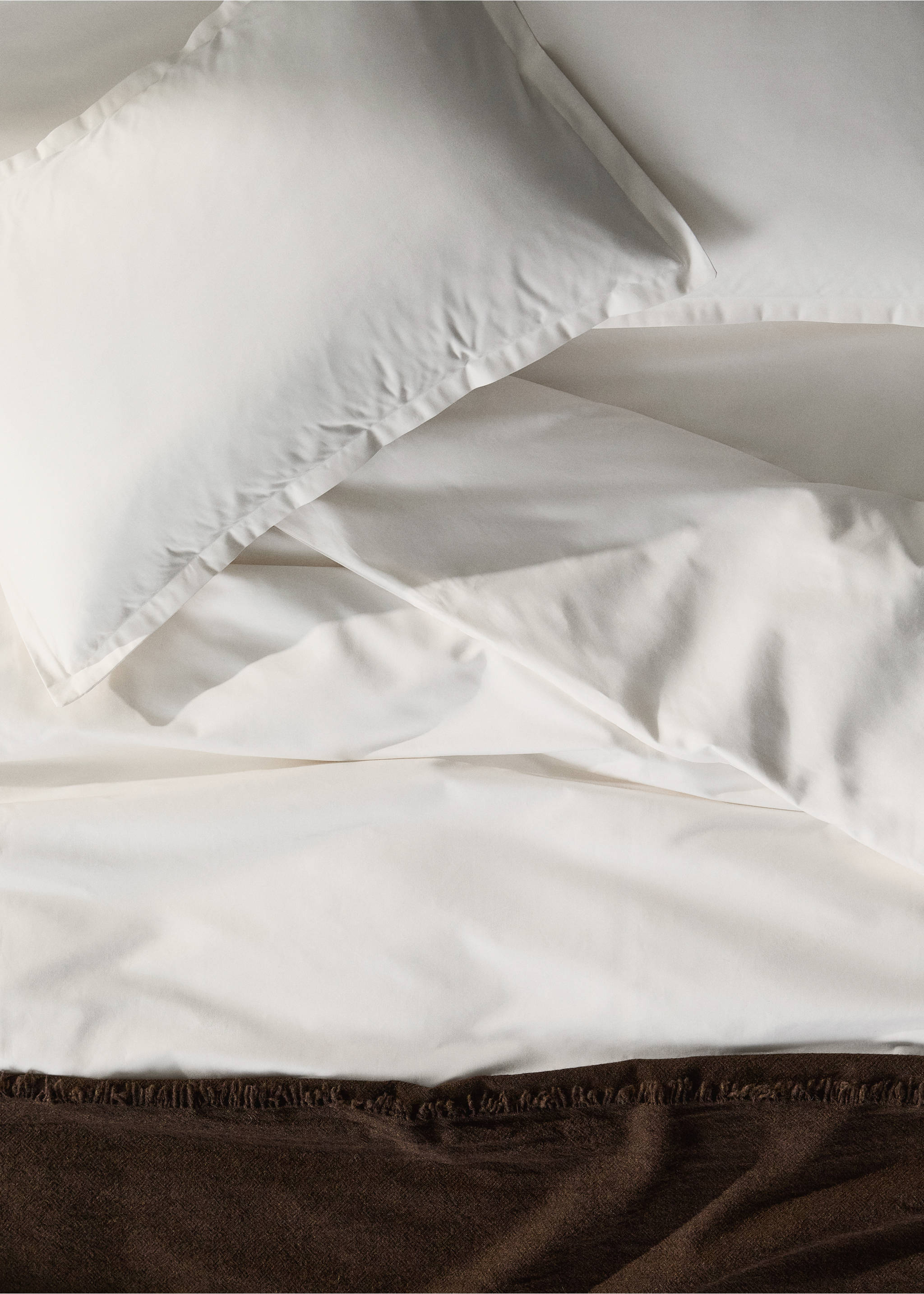 1000-thread-count cotton sateen duvet cover, 135/140 cm bed - Details of the article 7, Ecru. Ref: 37063000-00.