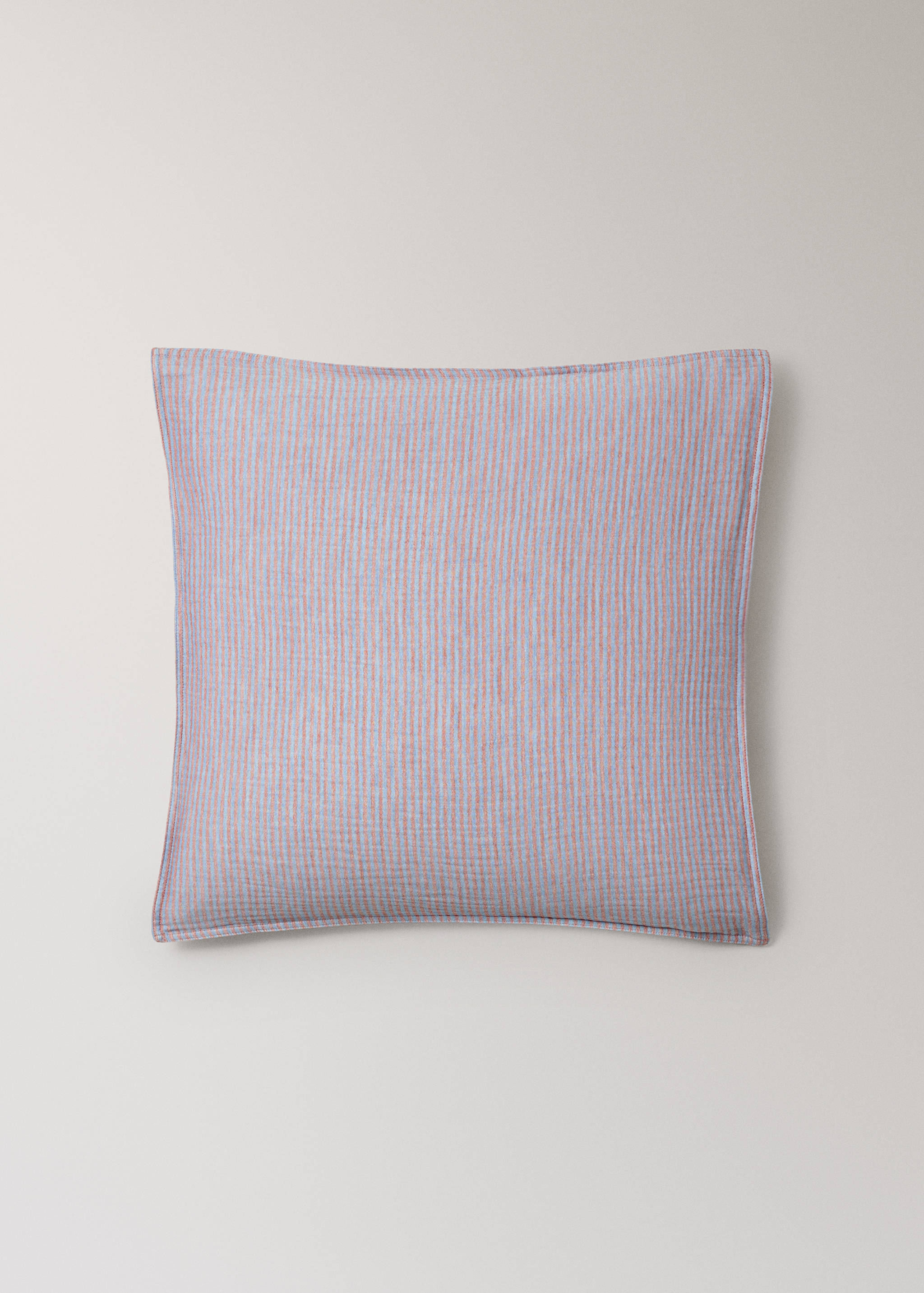 Two reversible striped cotton gauze pillowcases 60x60cm - Article without model