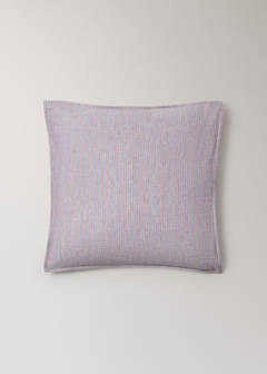 Two reversible striped cotton gauze pillowcases 60x60cm — Medium Pink 6