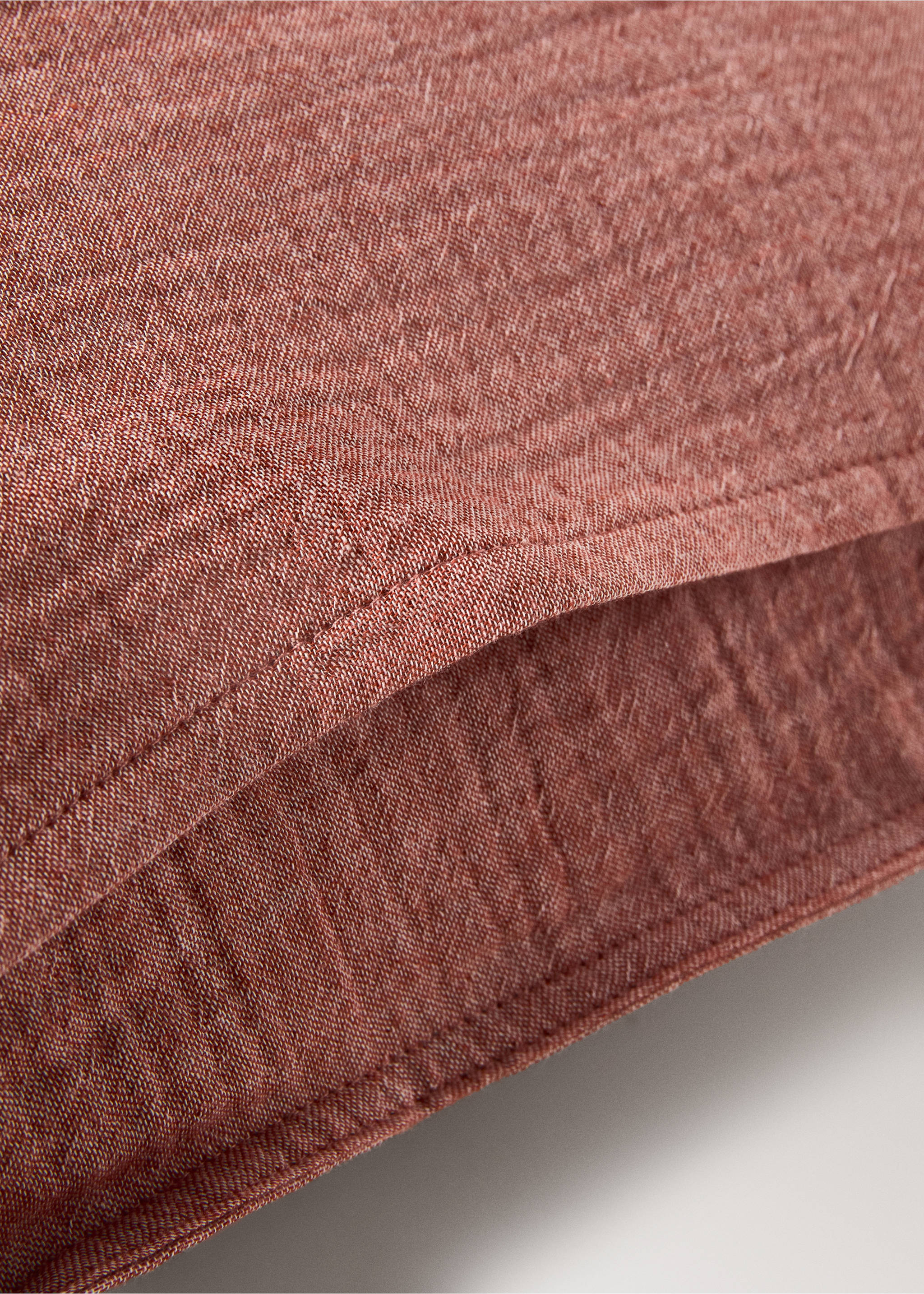 Two reversible striped cotton gauze pillowcases 50x75 cm - Details of the article 1, Medium Pink. Ref: 37063040-00.