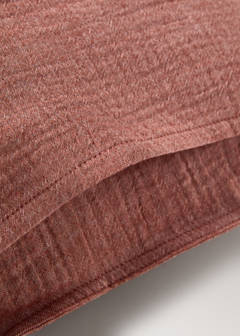 Two reversible striped cotton gauze pillowcases 50x75 cm — Medium Pink 2