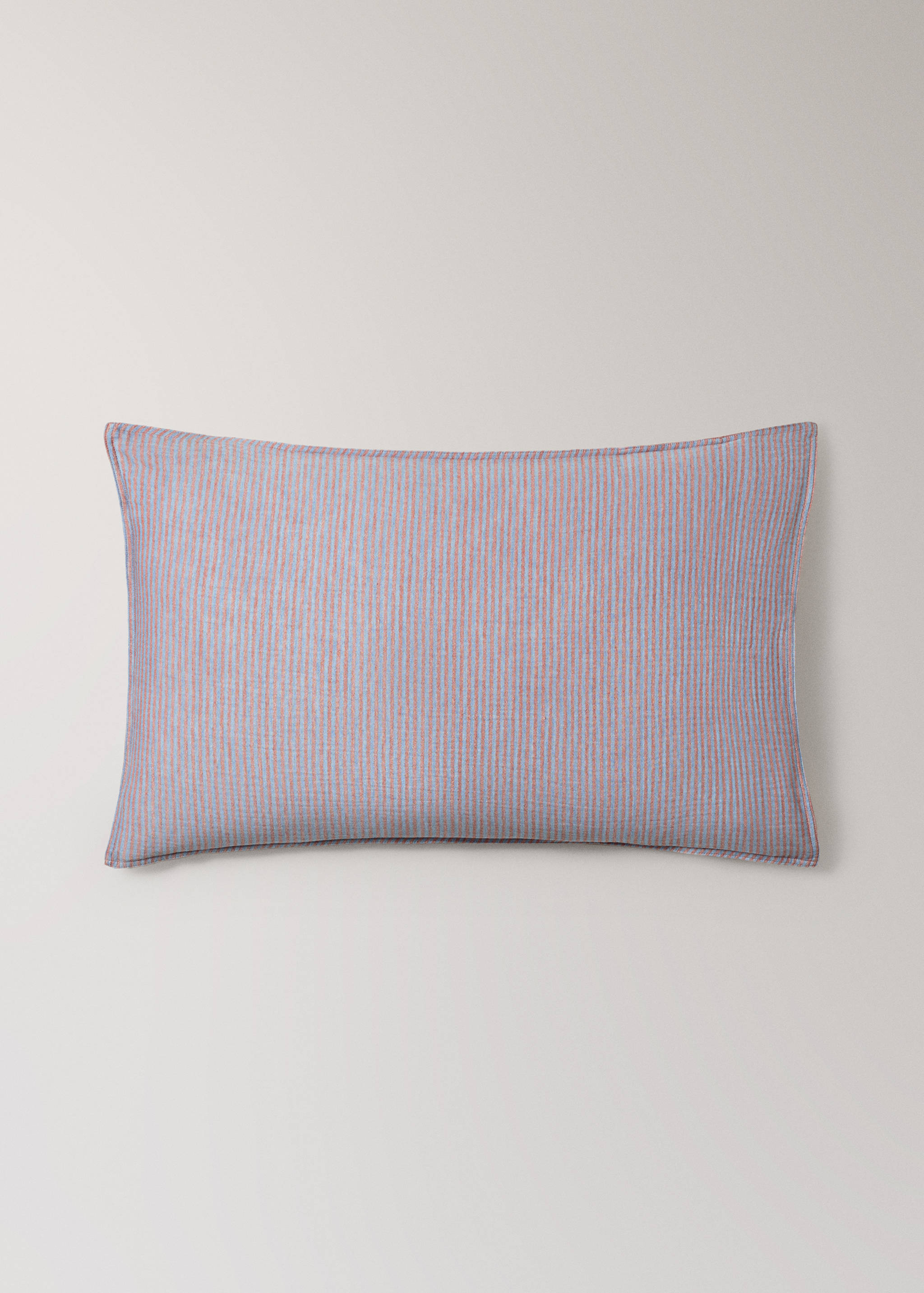 Two reversible striped cotton gauze pillowcases 50x75 cm - Article without model