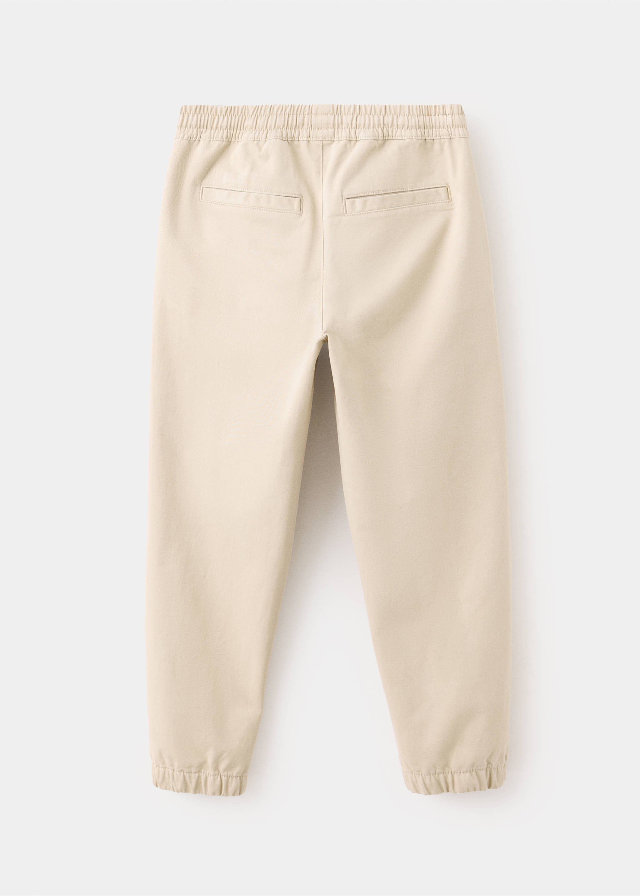 Cotton jogger-style trousers - Reverse of the article, Beige. Ref: 37063274-00.