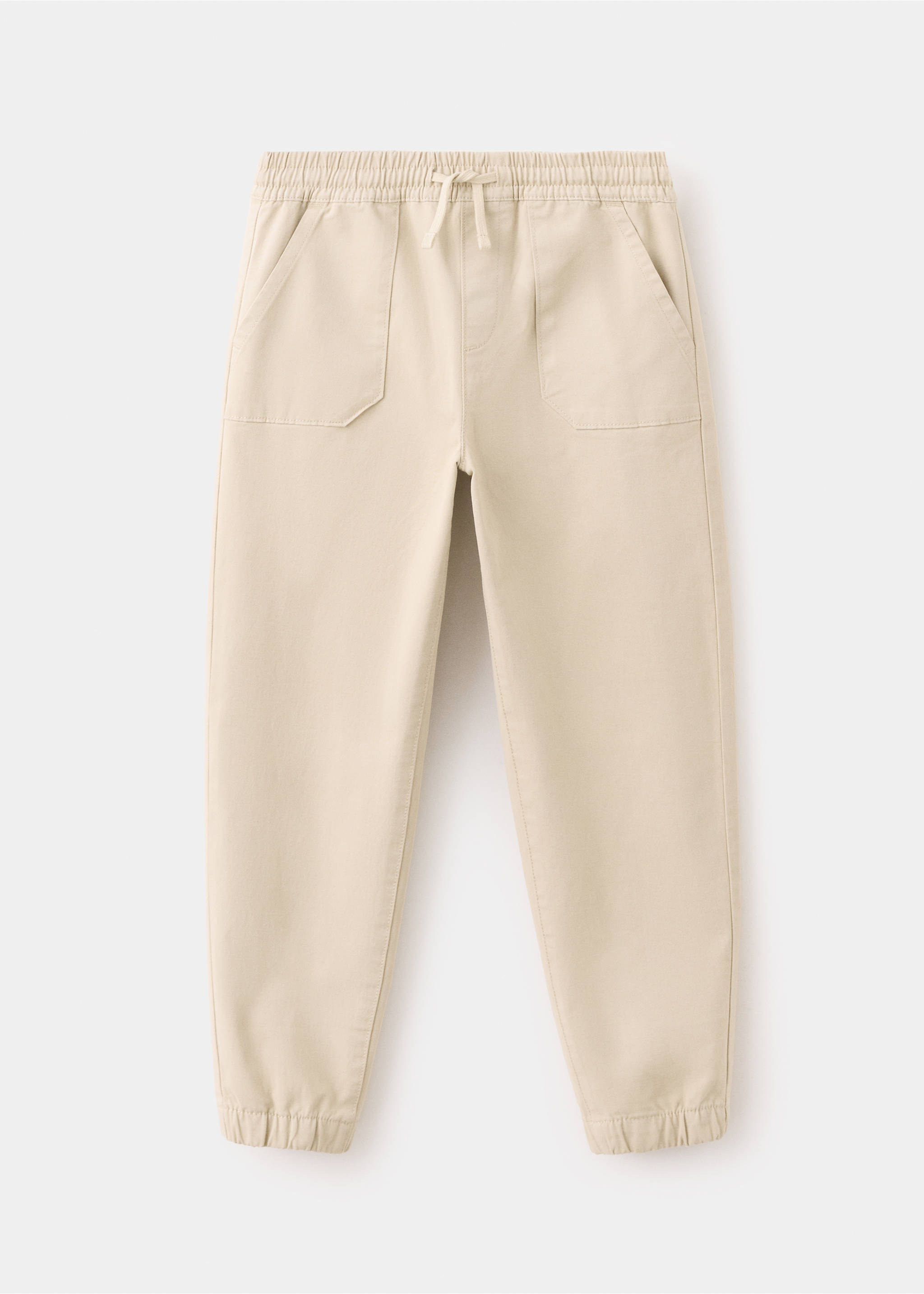 Cotton jogger-style trousers - Article without model, Beige. Ref: 37063274-00.