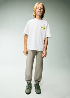 Cotton jogger-style trousers — Khaki 1