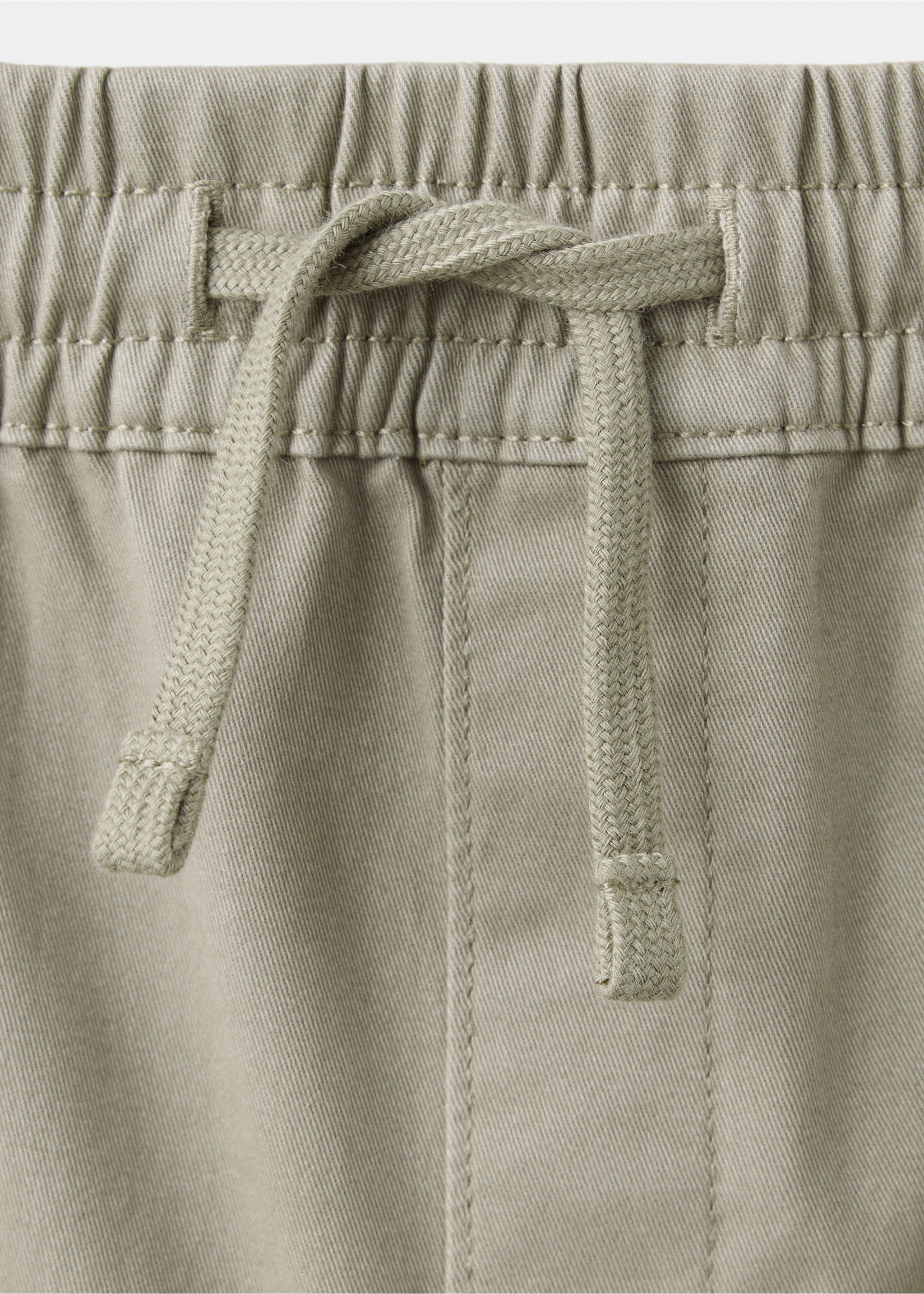 Cotton jogger-style trousers - Details of the article 8, Khaki. Ref: 37063274-00.