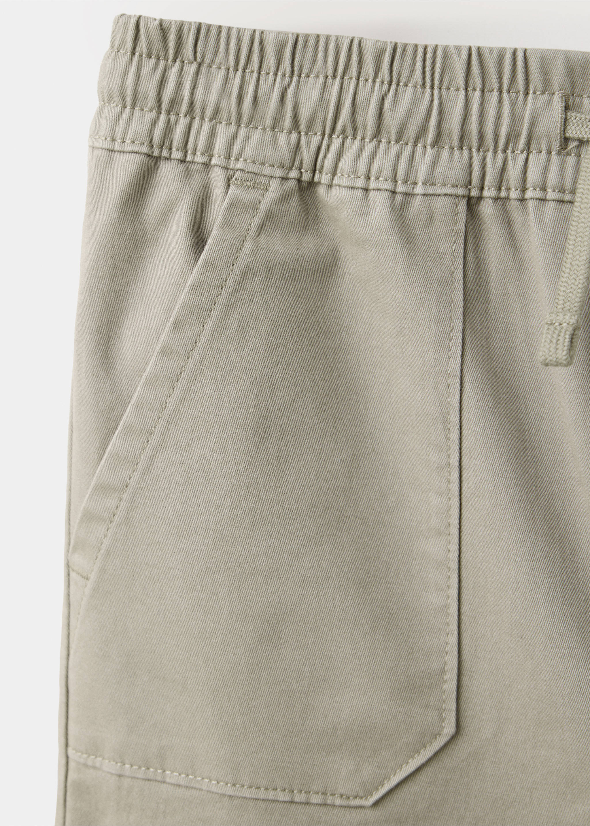 Cotton jogger-style trousers - Details of the article 0, Khaki. Ref: 37063274-00.