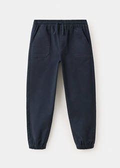 Cotton jogger-style trousers — Navy 3