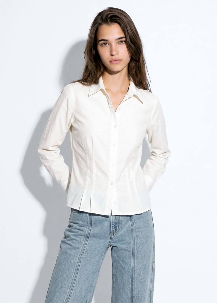 Fitted cotton shirt — Off White