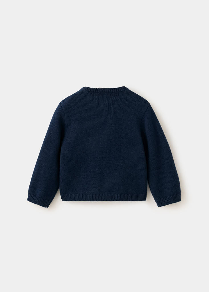 Long-sleeve knitted sweater — Navy