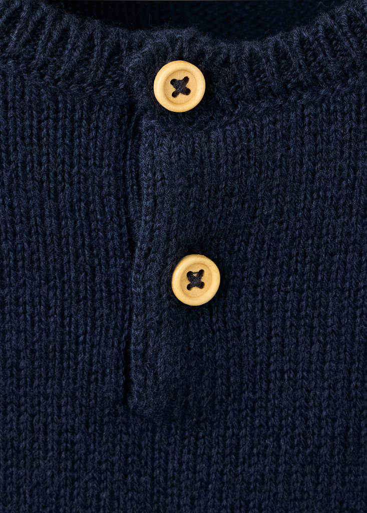 Long-sleeve knitted sweater — Navy