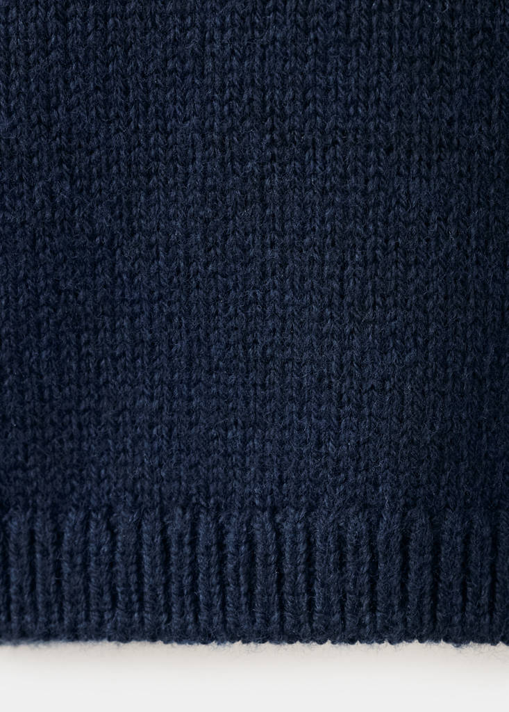 Long-sleeve knitted sweater — Navy