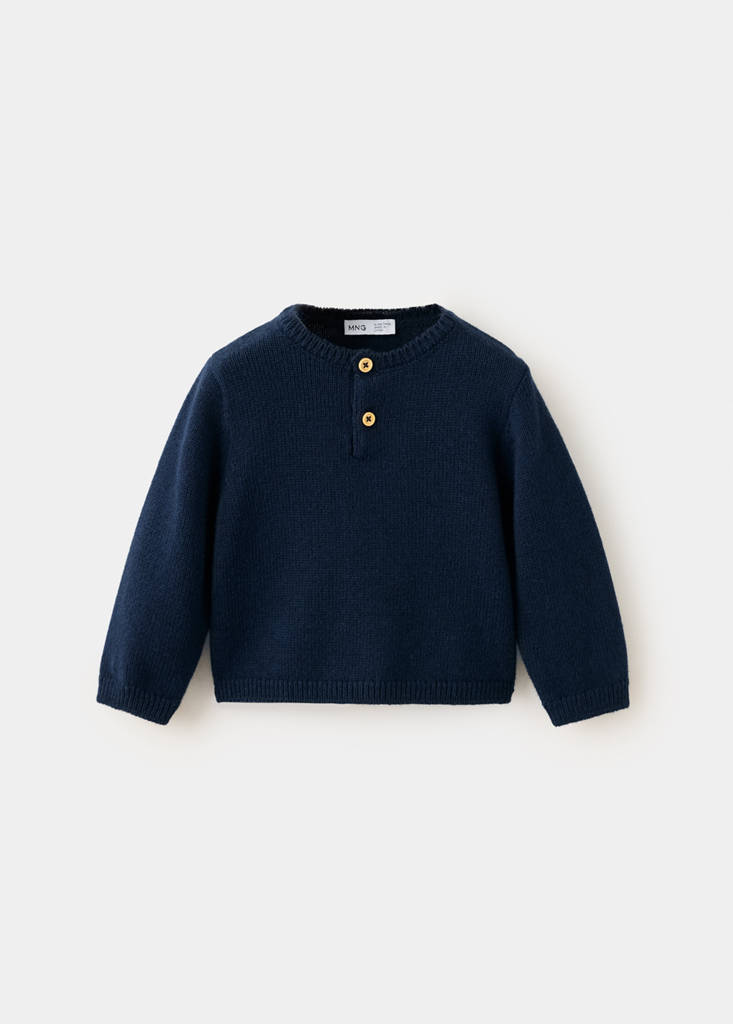 Long-sleeve knitted sweater — Navy
