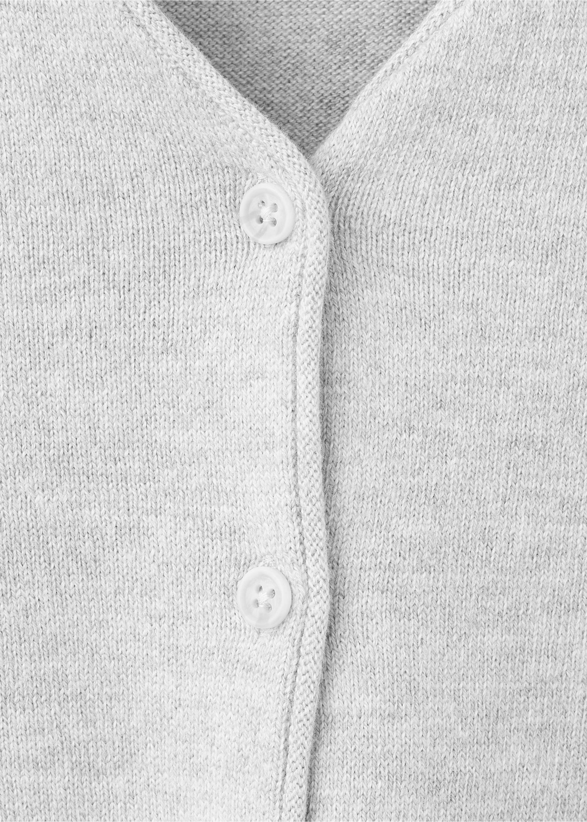 Cardigan maille col V - Détail de l'article 8, Gris chiné moyen. Ref: 37063282-00.