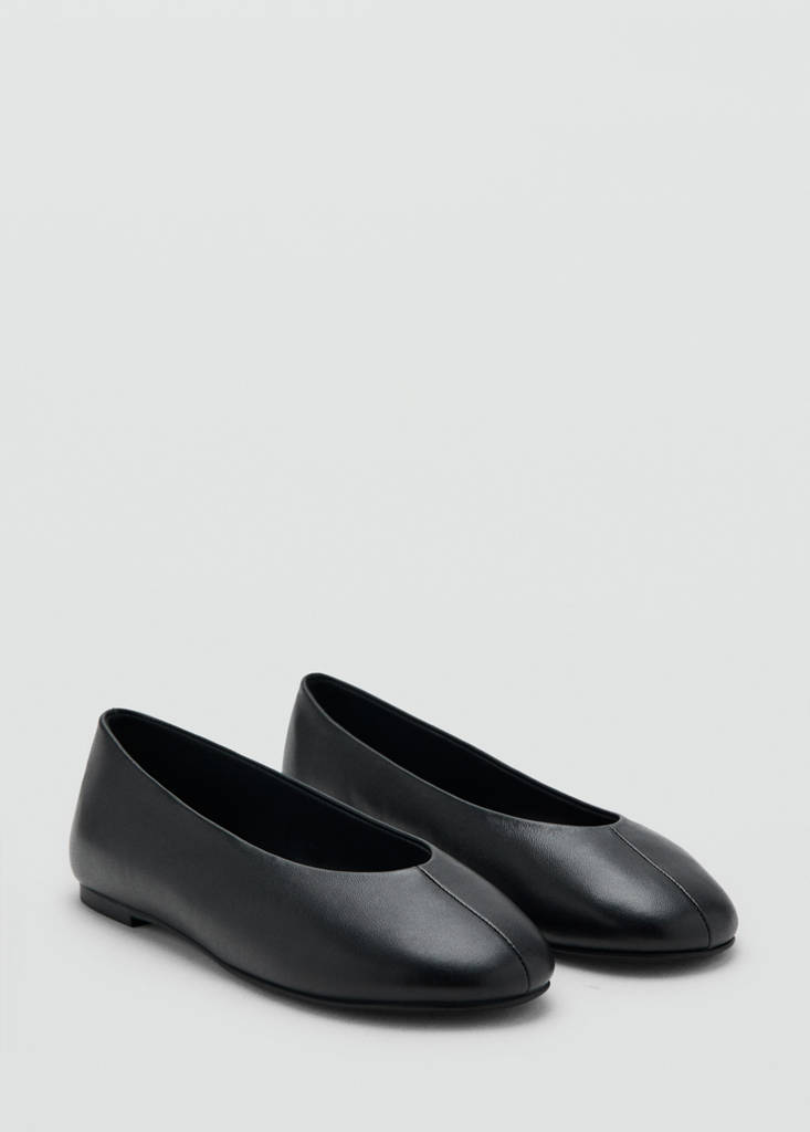Leather ballet flats — Black