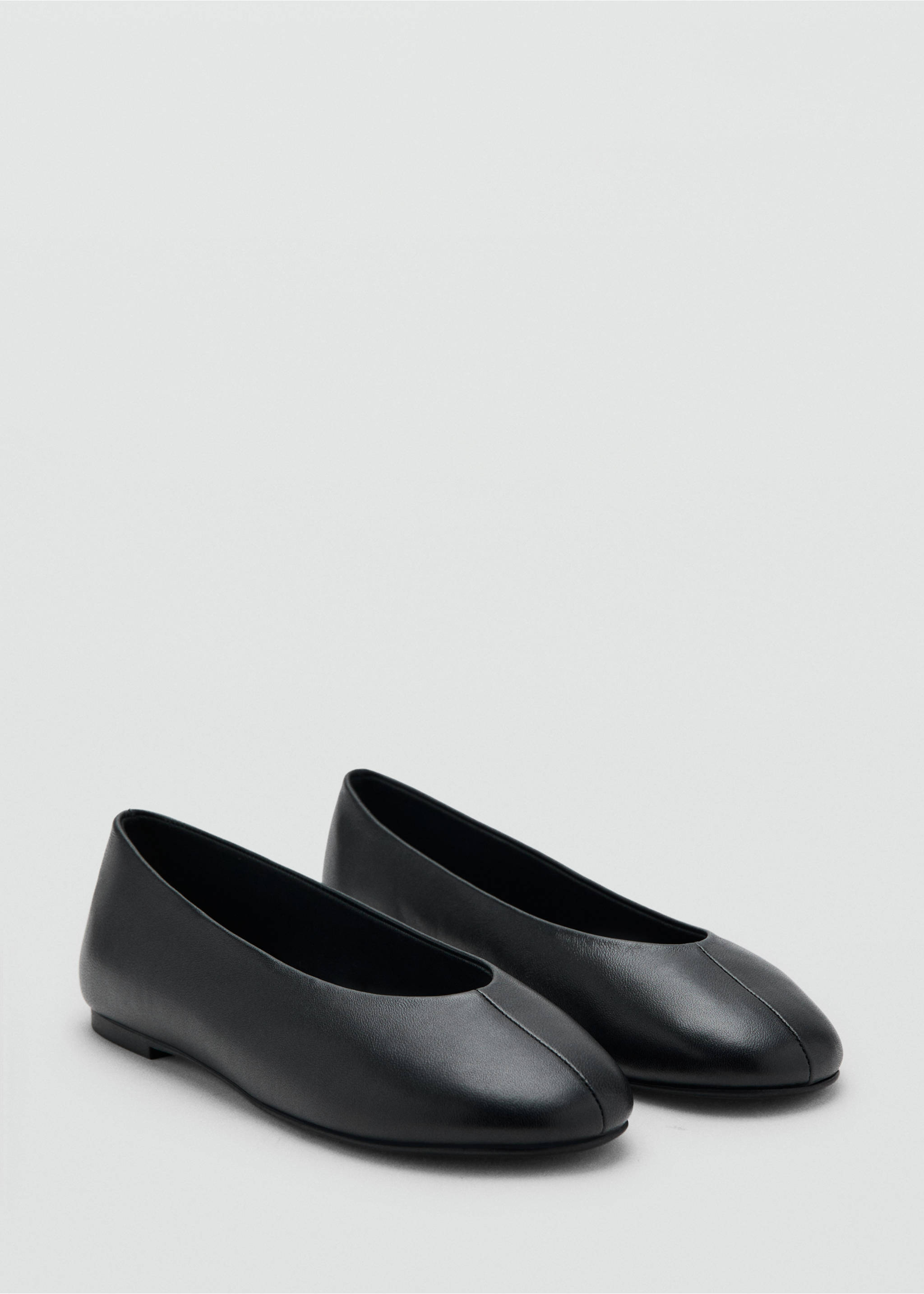 Leather flat shoes - Medium plane, Black. Ref: 37063283-00.