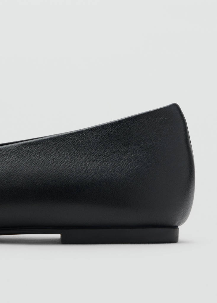 Leather ballet flats — Black