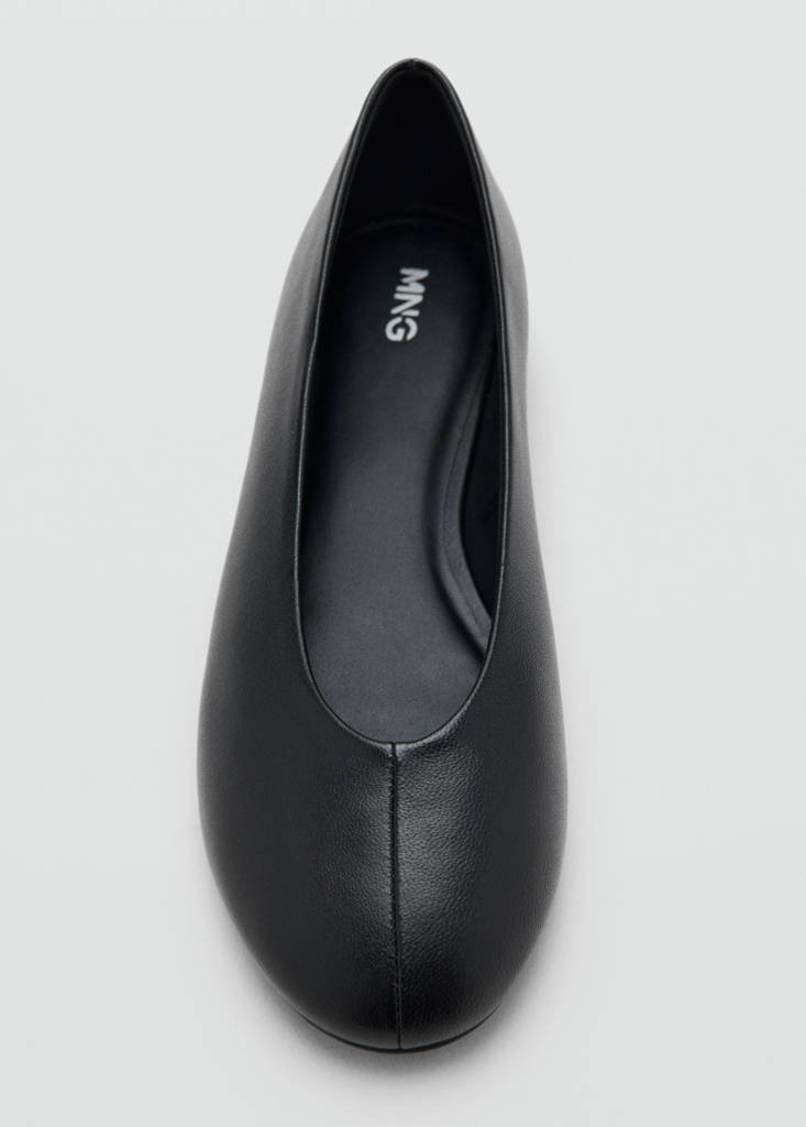 Leather ballet flats — Black