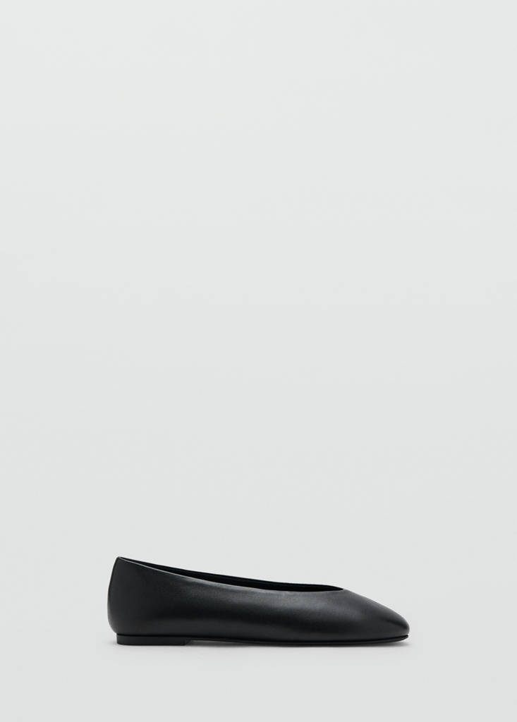 Leather ballet flats — Black