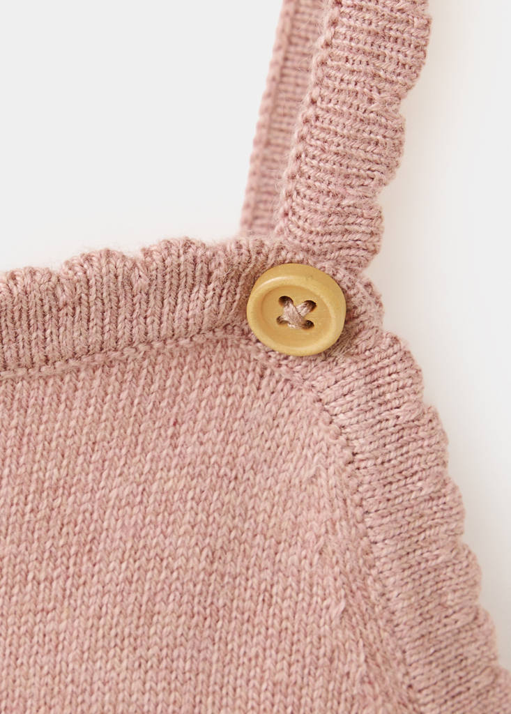 Long knitted dungarees — Pink