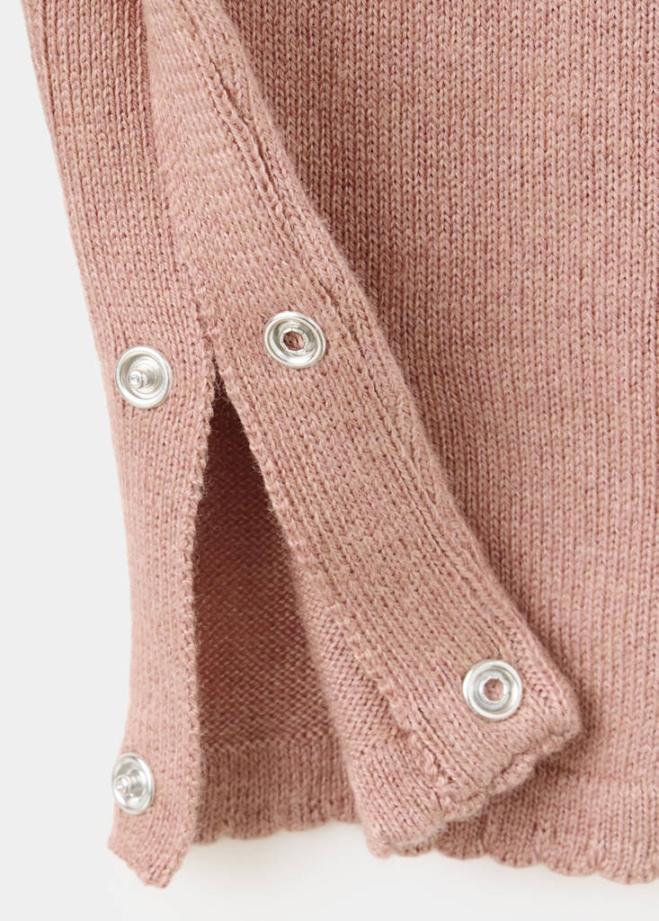 Long knitted dungarees — Pink