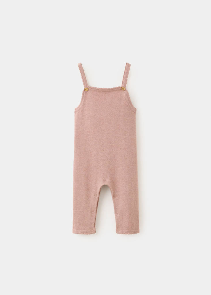 Long knitted dungarees — Pink