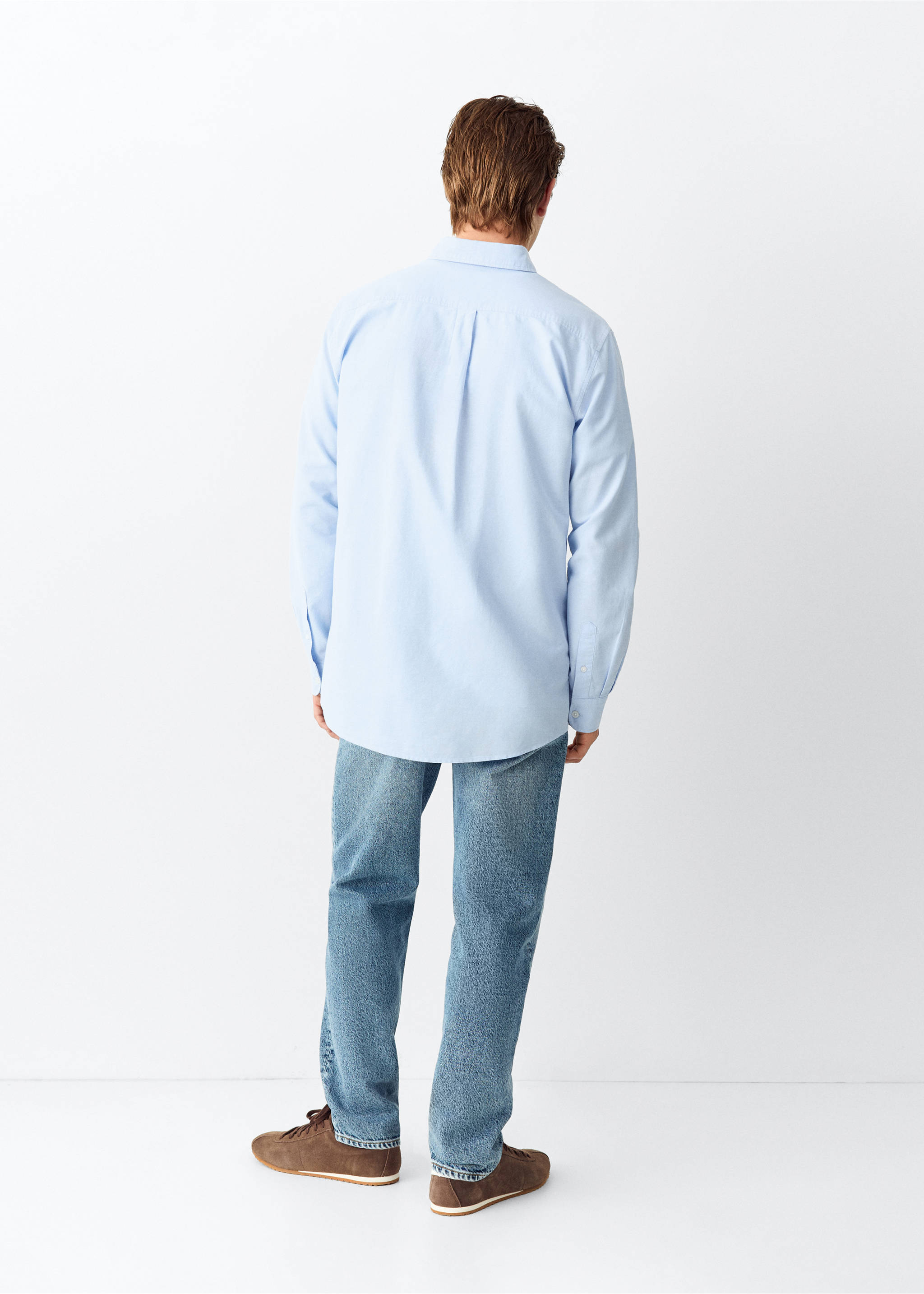 Oxford cotton shirt - Reverse of the article, Sky Blue. Ref: 37063287-00.