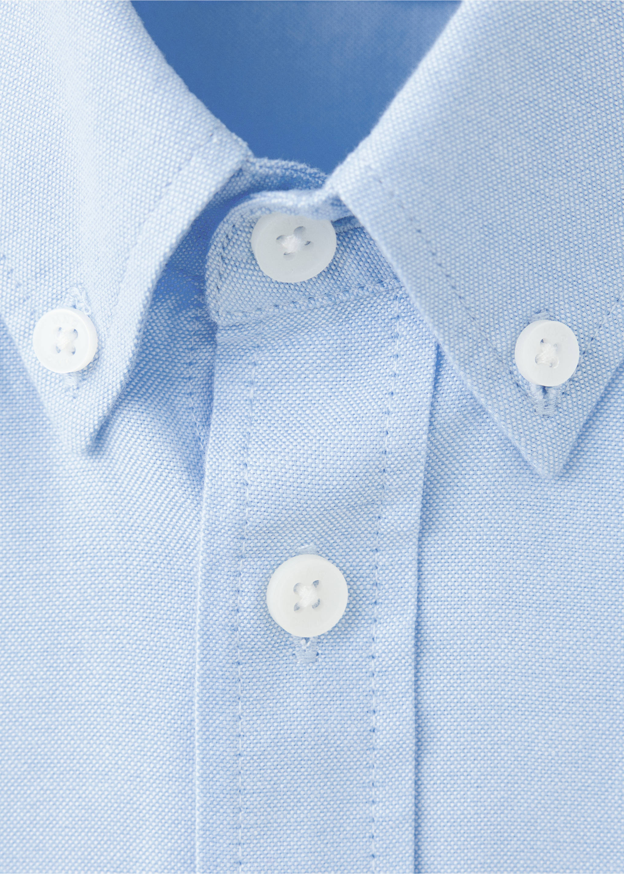 Oxford cotton shirt - Details of the article 8, Sky Blue. Ref: 37063287-00.