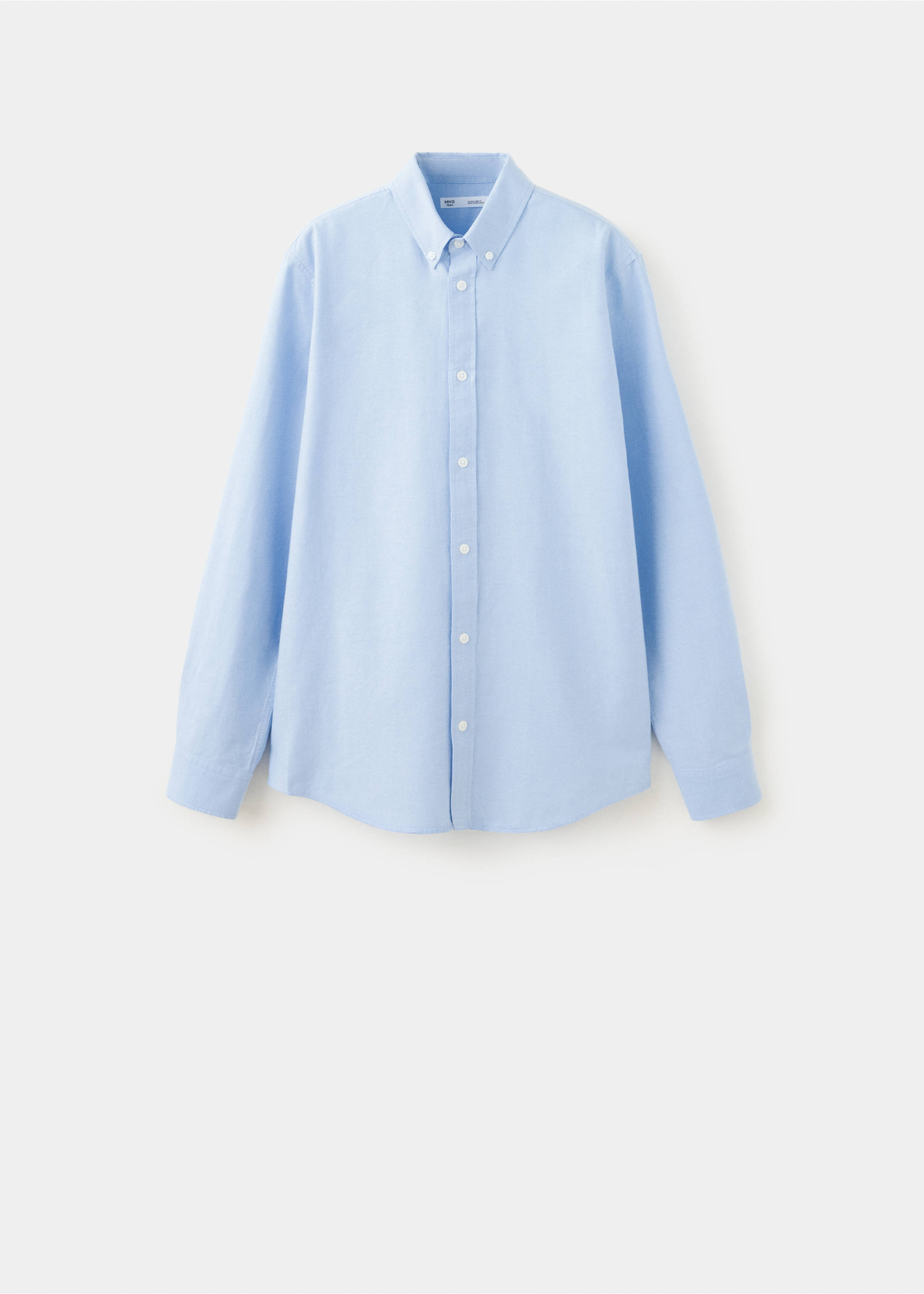 Oxford cotton shirt - Article without model, Sky Blue. Ref: 37063287-00.